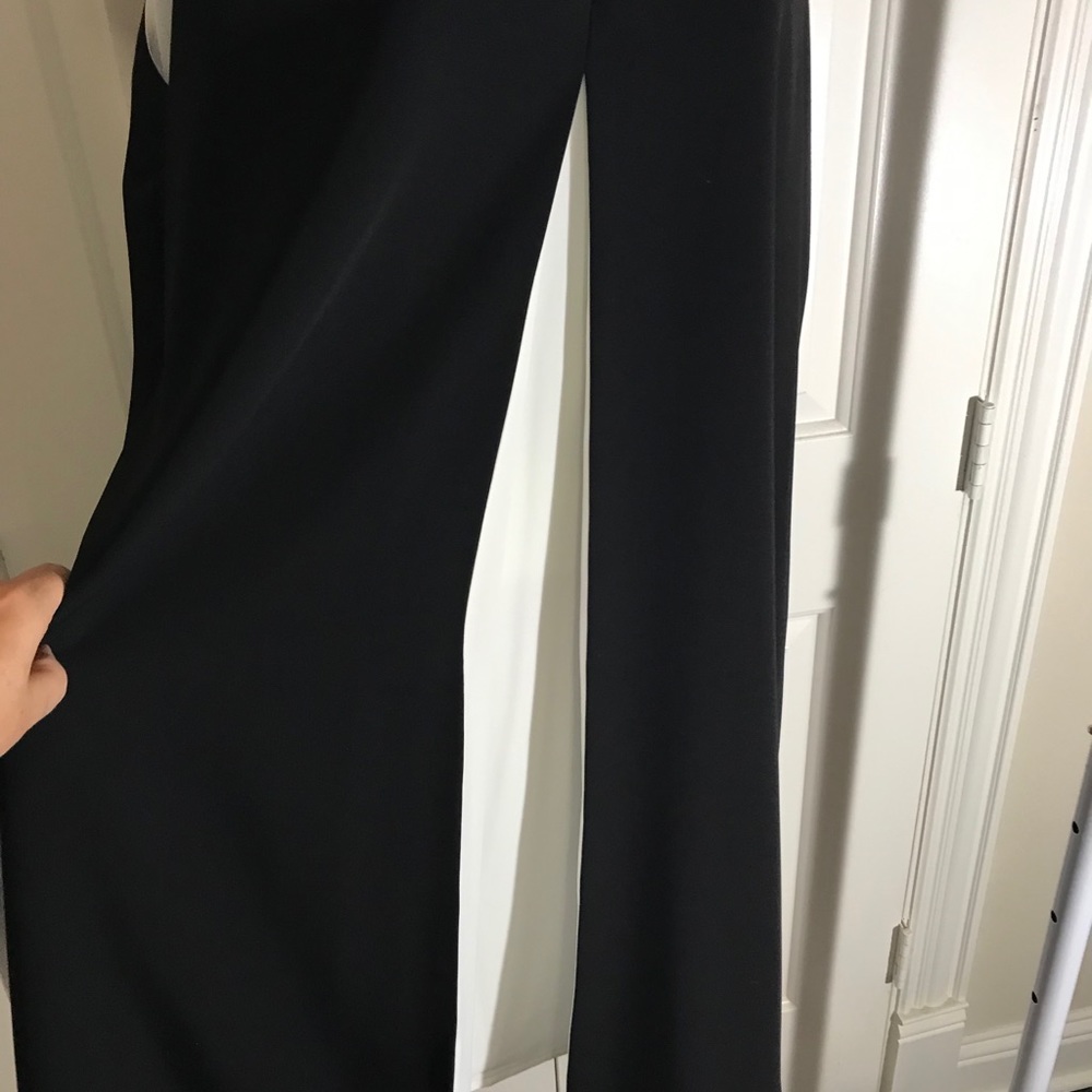 Black cocktail dress with white opening by Laundry